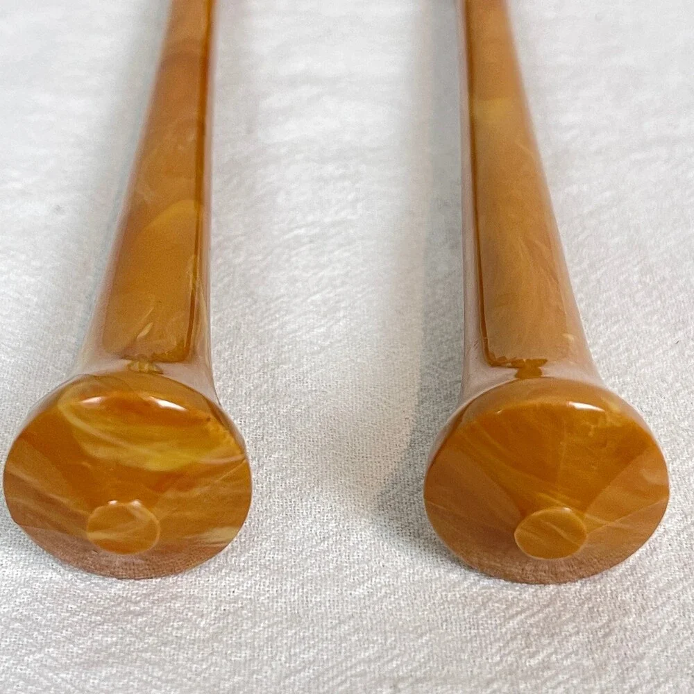 Vintage Harvest Gold Swirl Plastic Serving Utensil Set 70s